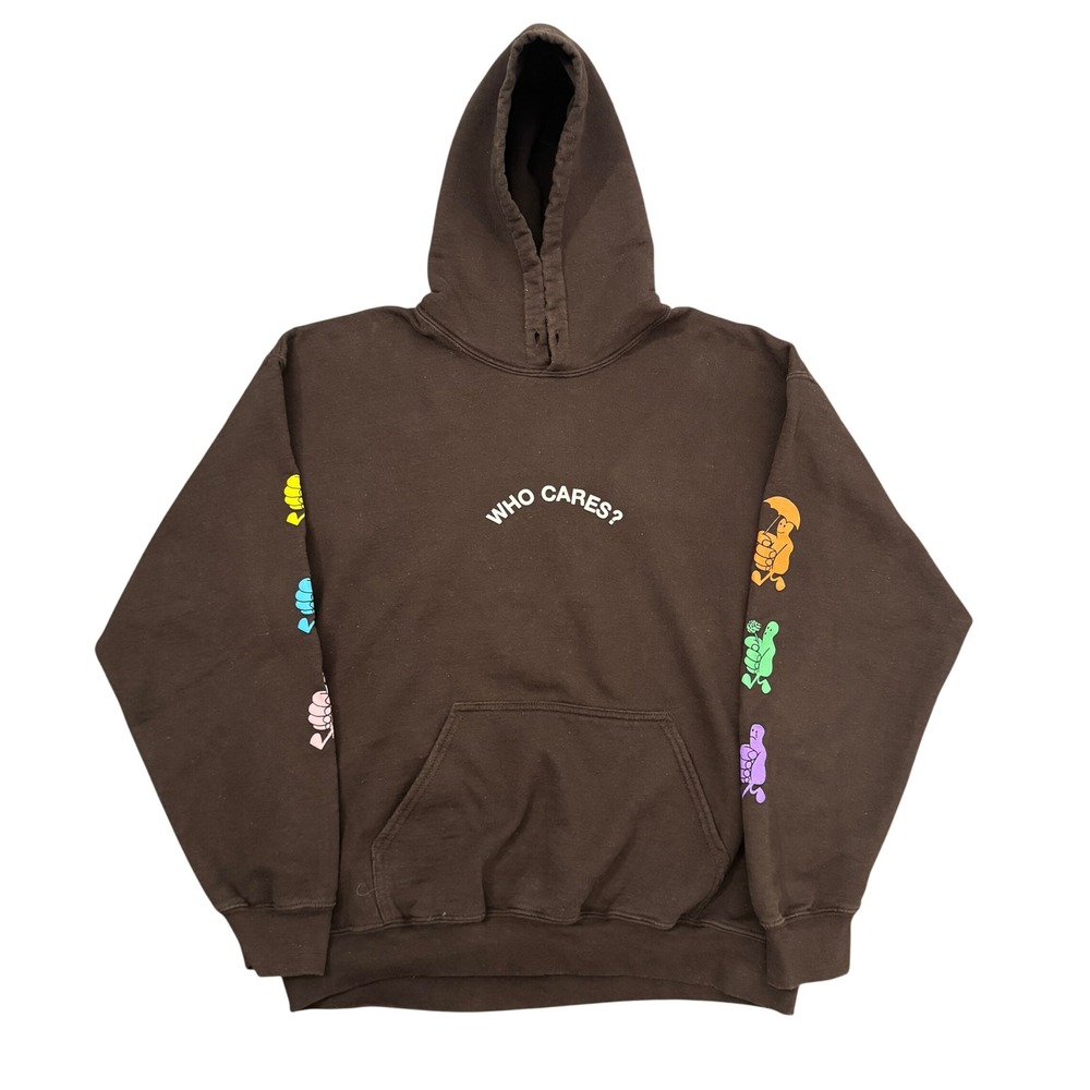 Rex Orange County Who Cares? Brown Graphic Hoodie Mens Large Tour Merch
